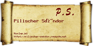 Pilischer Sándor névjegykártya
